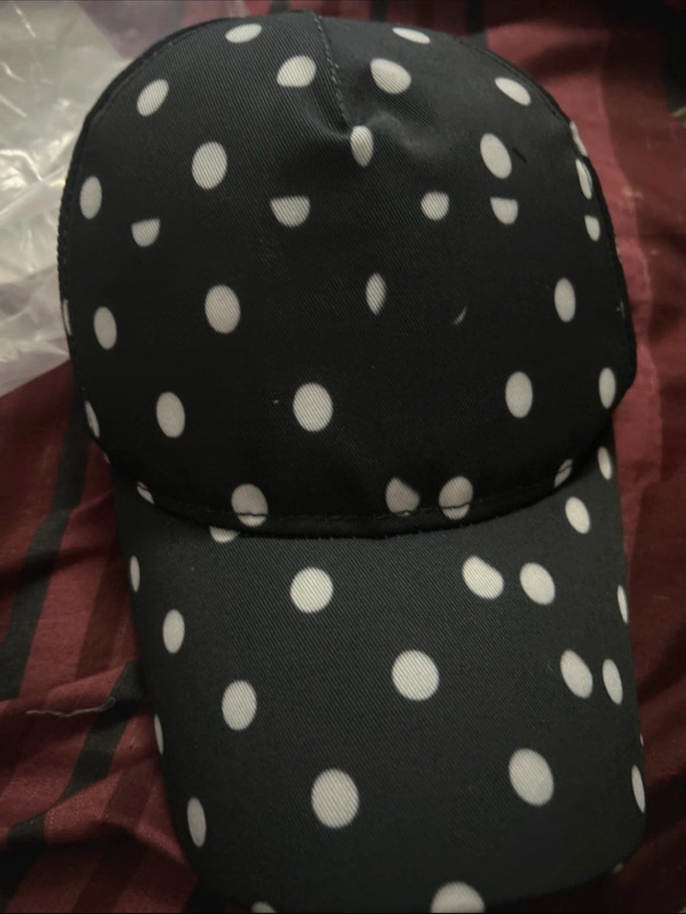 Black Polka Dot Baseball Cap - Women's Fashion Accessory
